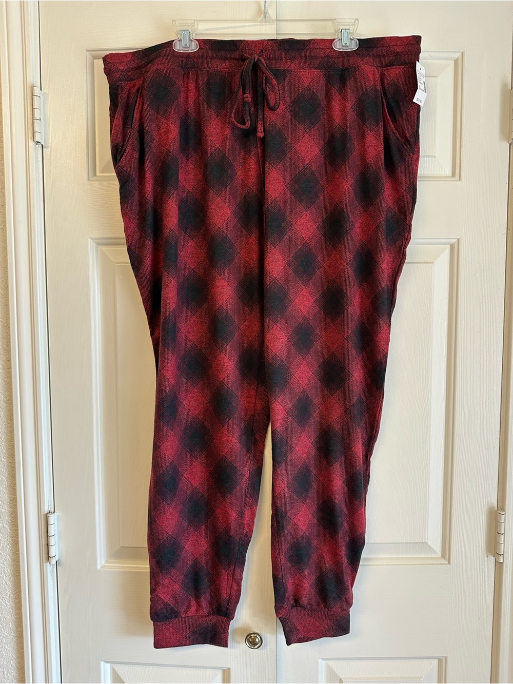 Red Plaid Jogger Pants